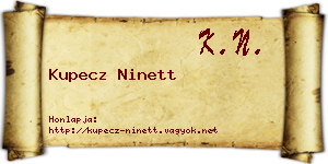 Kupecz Ninett névjegykártya